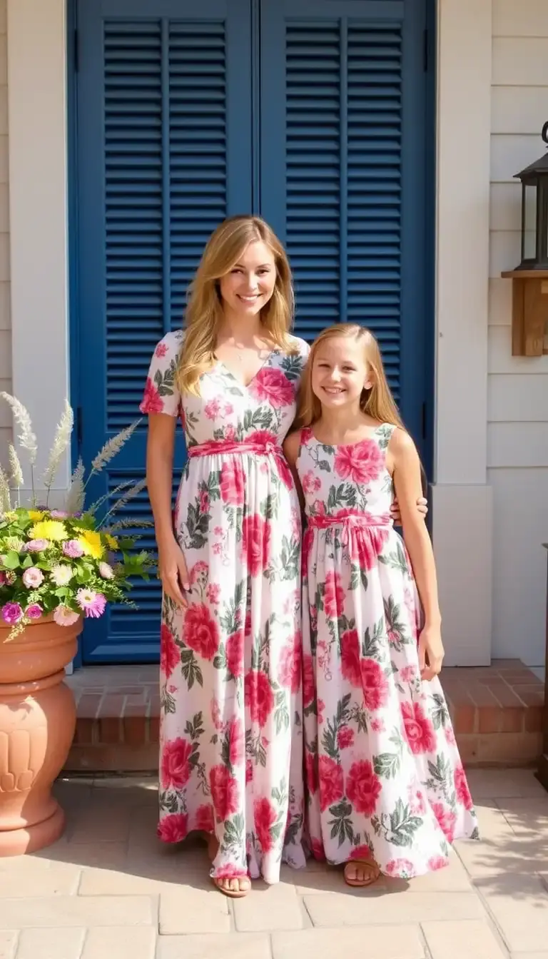 Floral Mommy and Me Maxi Dresses