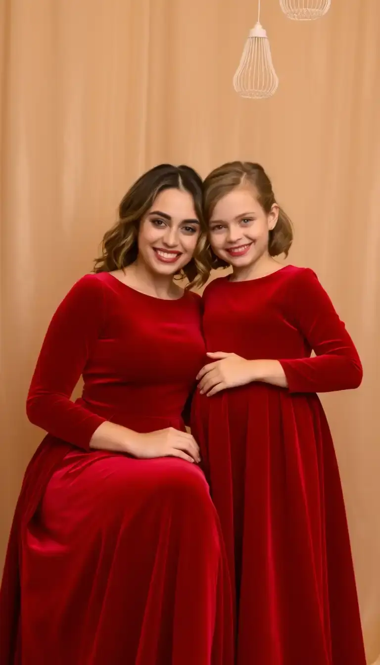 Holiday Mommy and Me Velvet Dresses