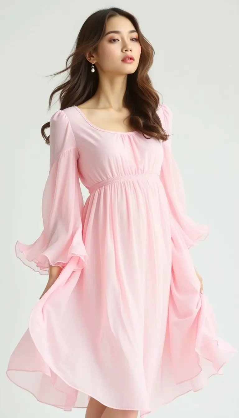 Soft Pink Chiffon Dress