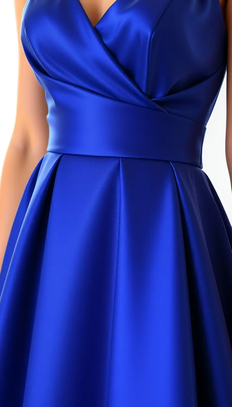 Satin Princess A-Line Dress Blue