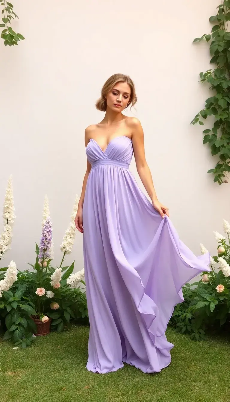 Chiffon Princess Maxi Dress Lavender