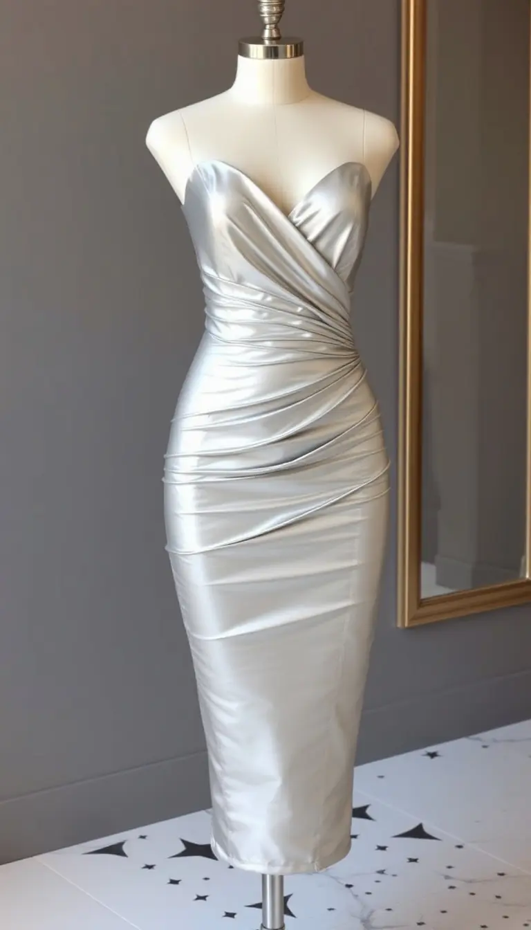 Silver Bodycon Party Dress
