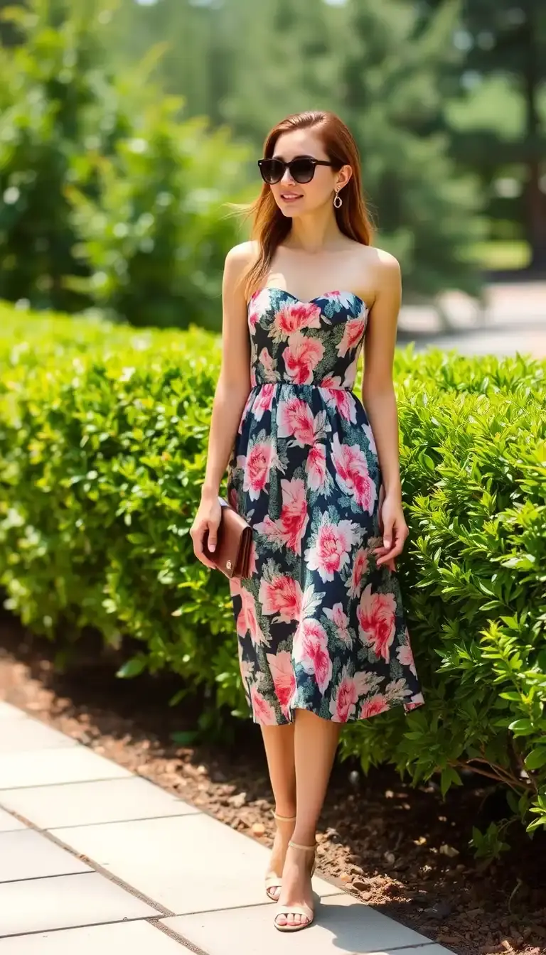 Strapless Floral Sundress