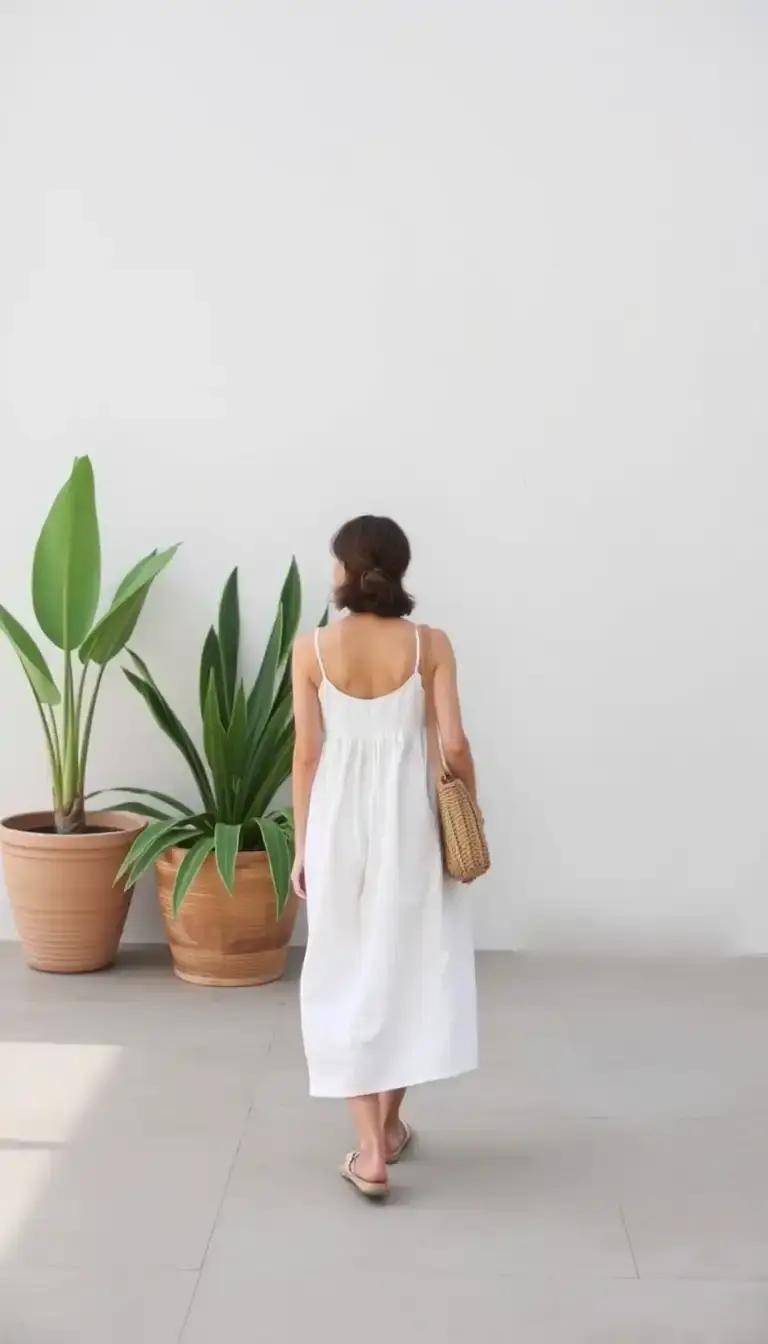 White Linen Summer Dress