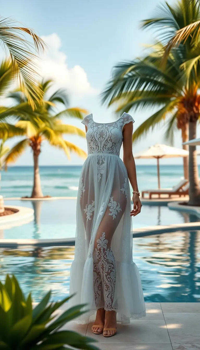 White Lace Swim Dress