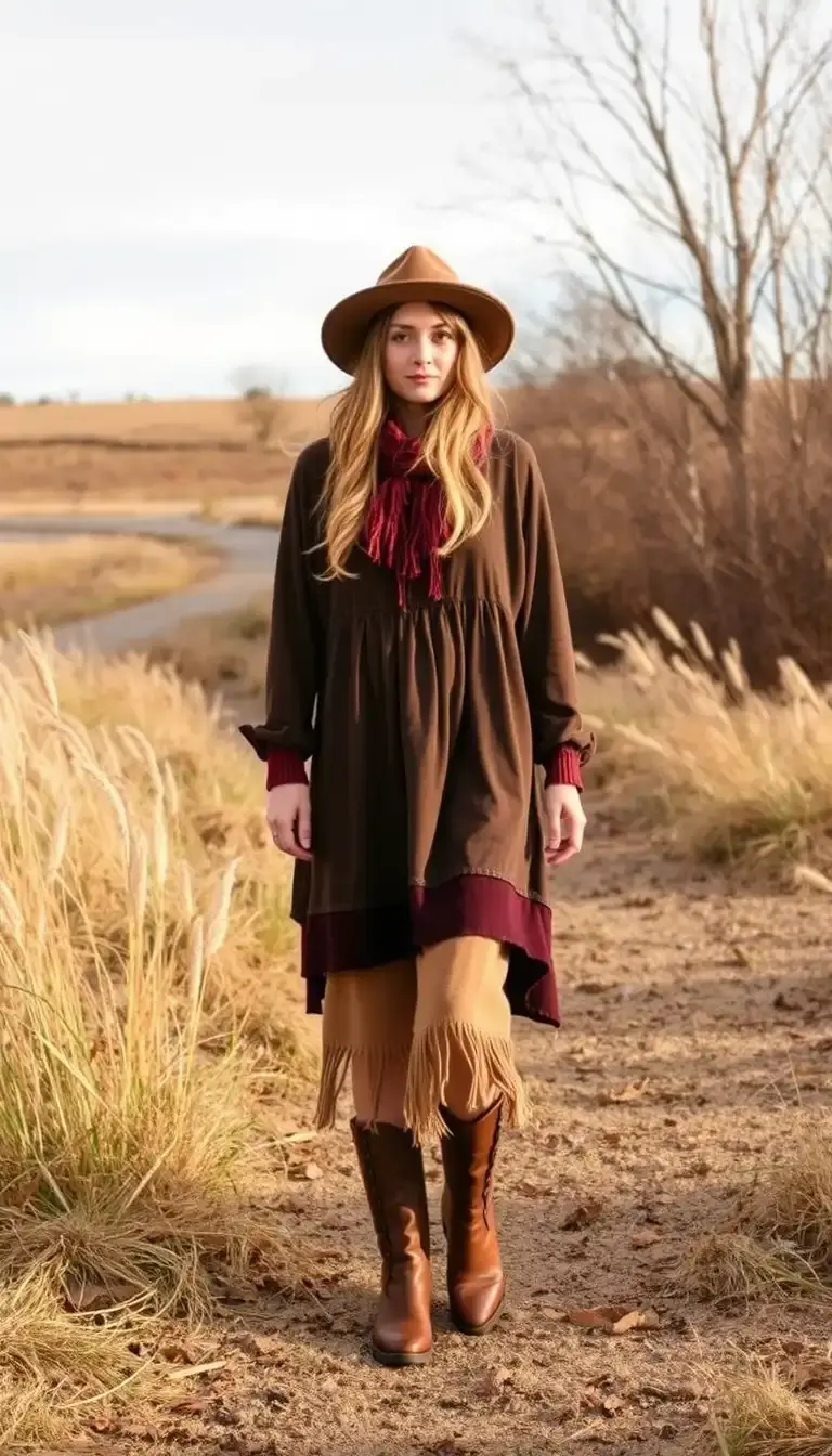 Boho Winter Dress with Layers