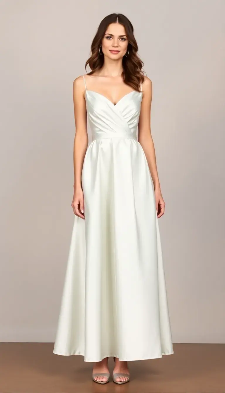 Satin Bridesmaid A-Line Dress