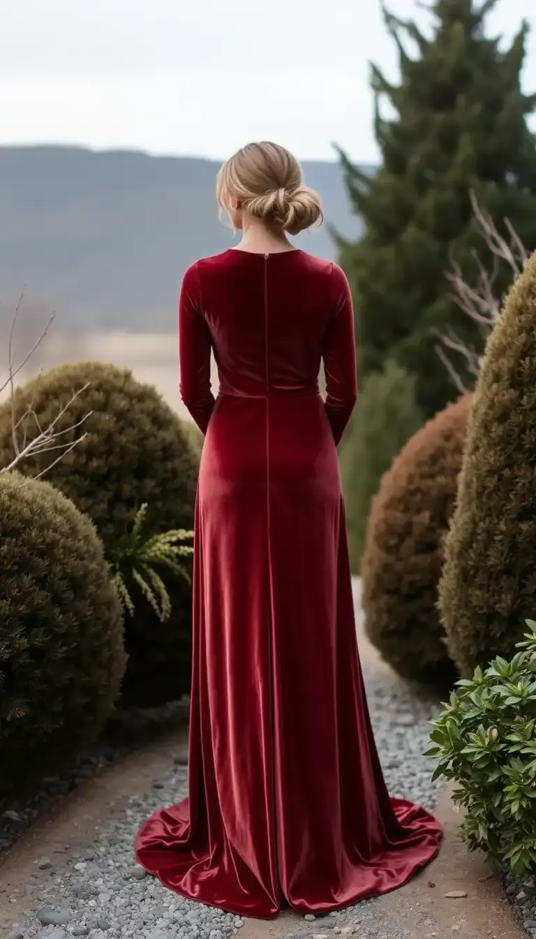Velvet Bridesmaid Gown