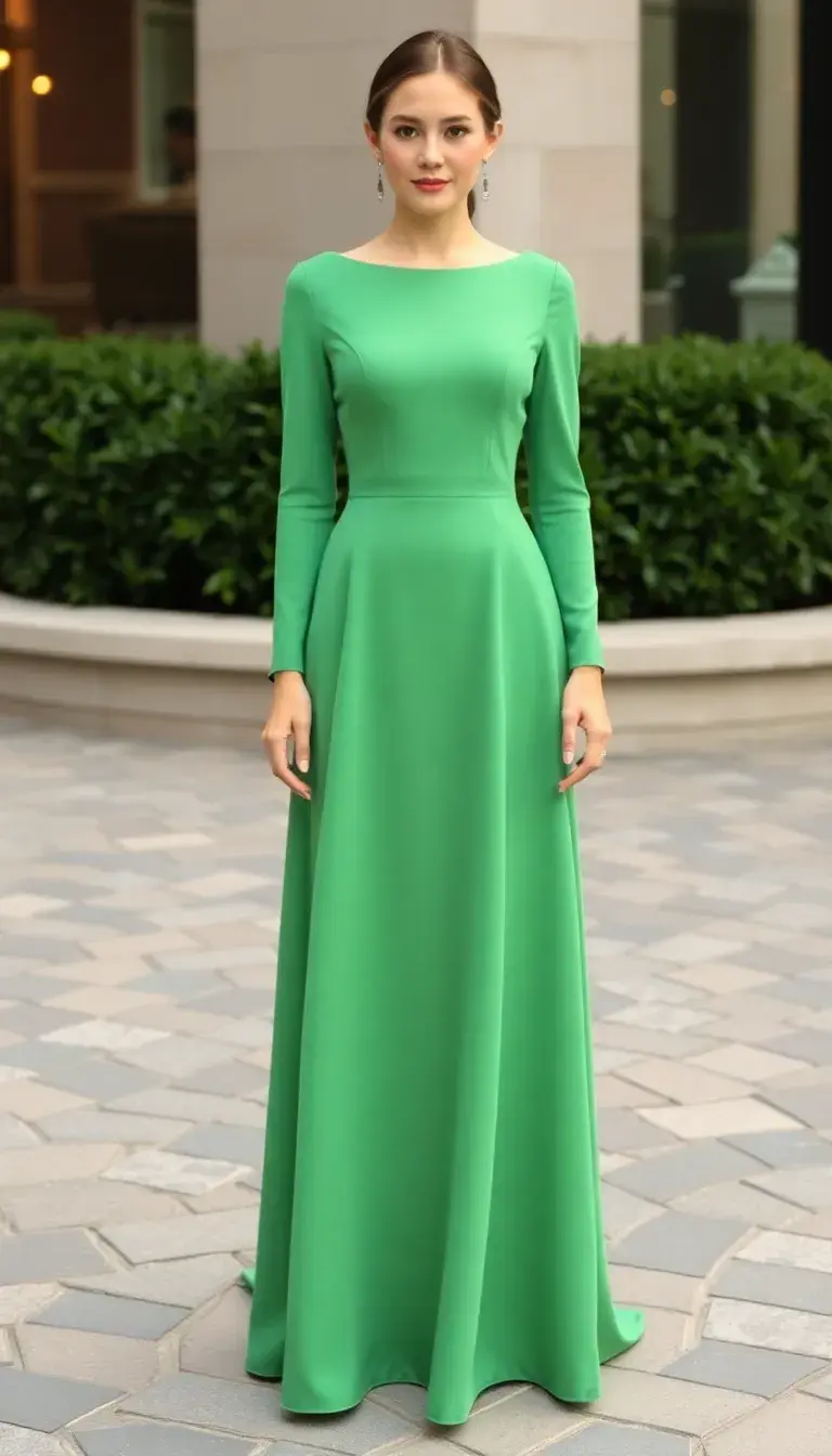 Green A-Line Formal Dress