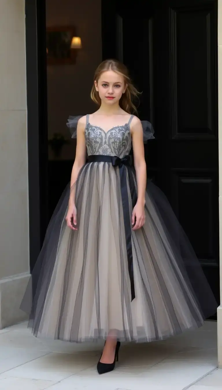 Black Tie Tulle Princess Dress