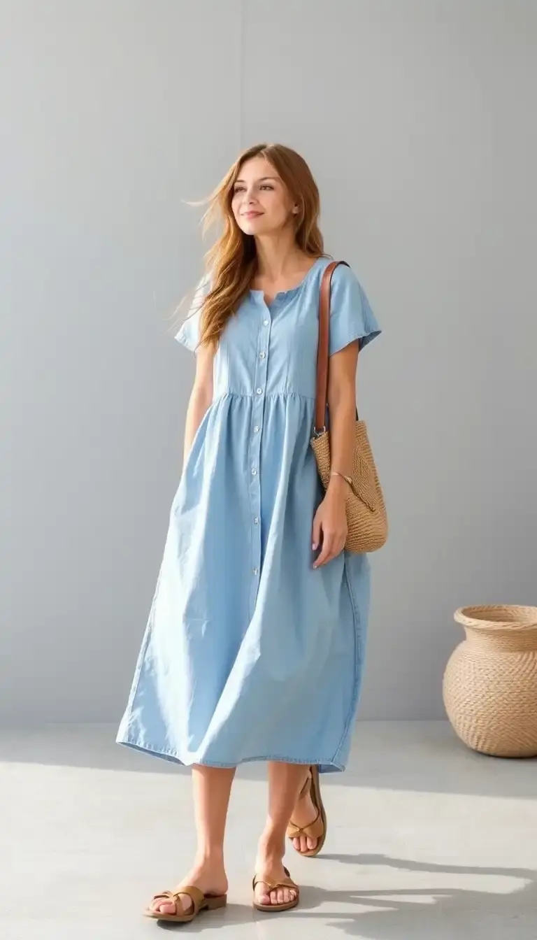 Coast Blue Linen Casual Dress