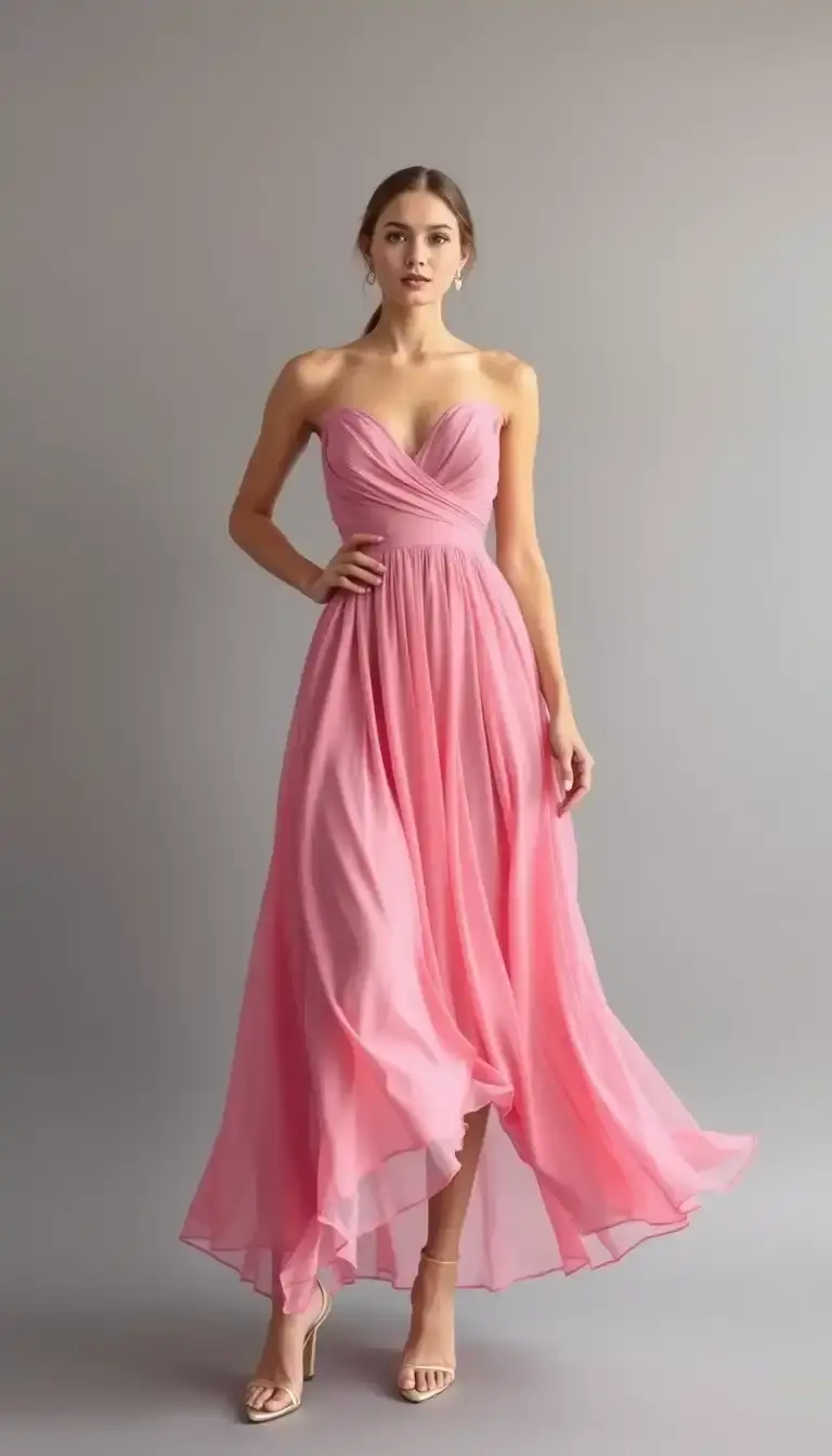 Pink Chiffon Cocktail Dress