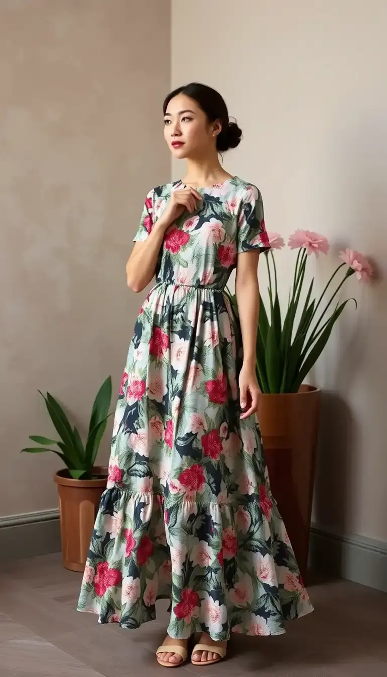 Petite Floral Midi Dress