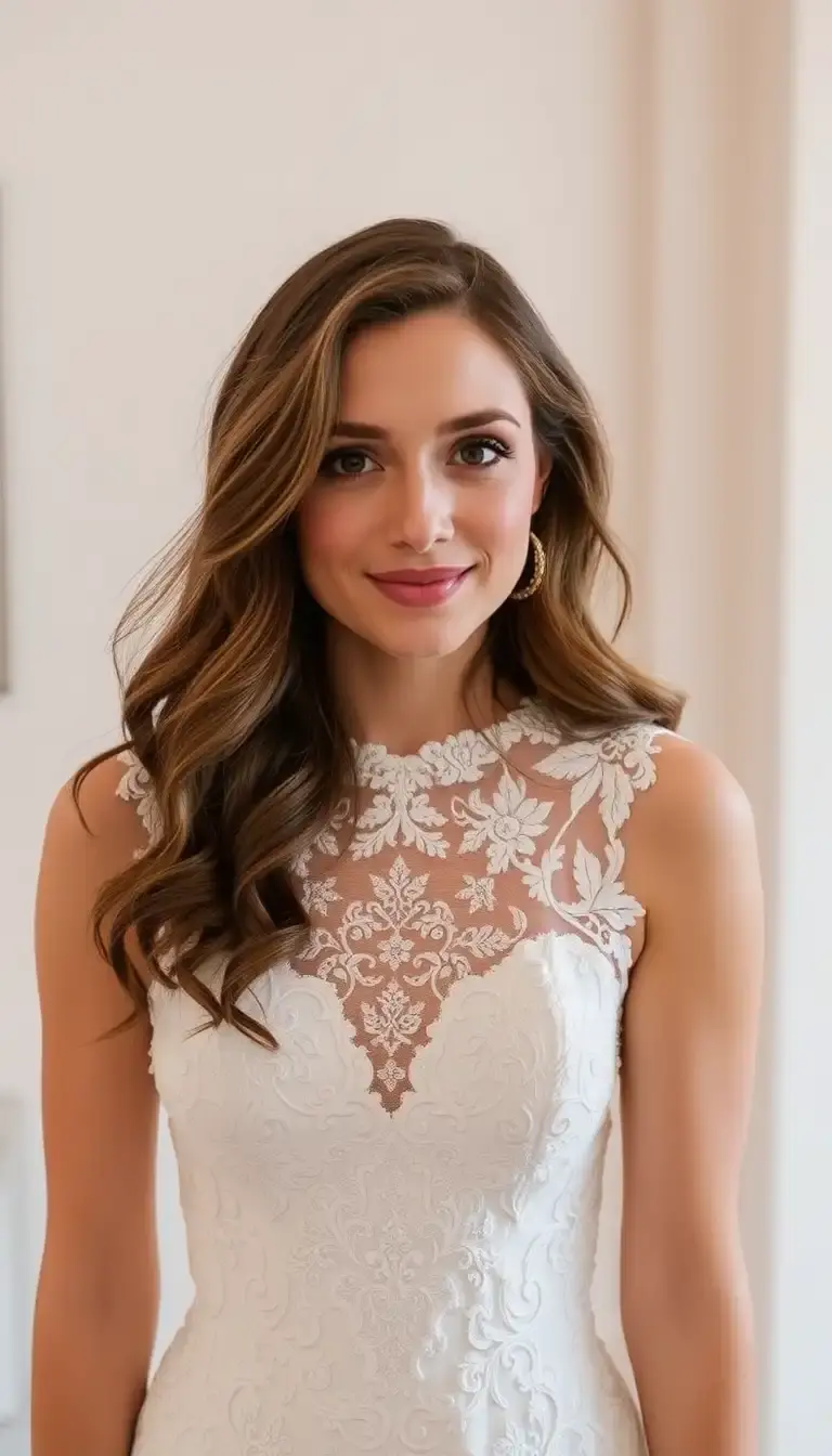 Ivory lace wedding guest dress