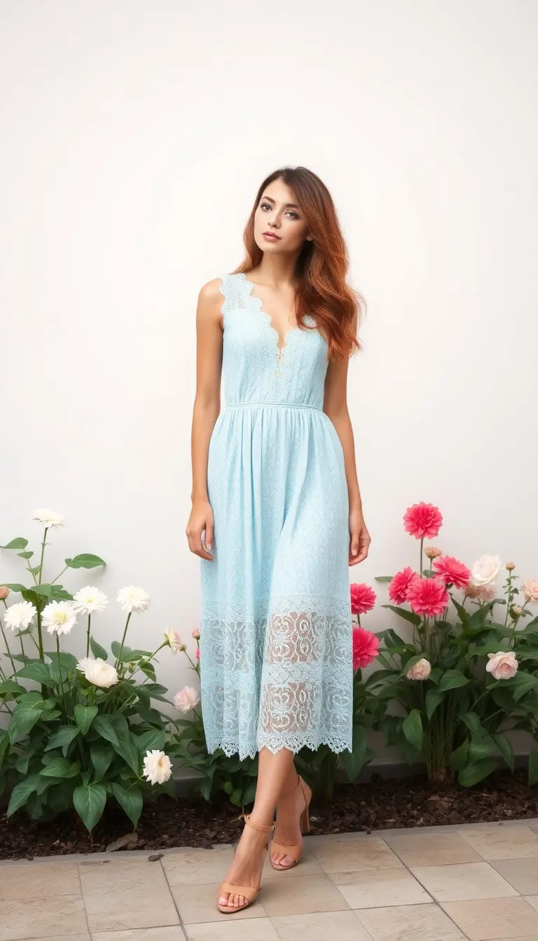 Powder Blue Lace Dress