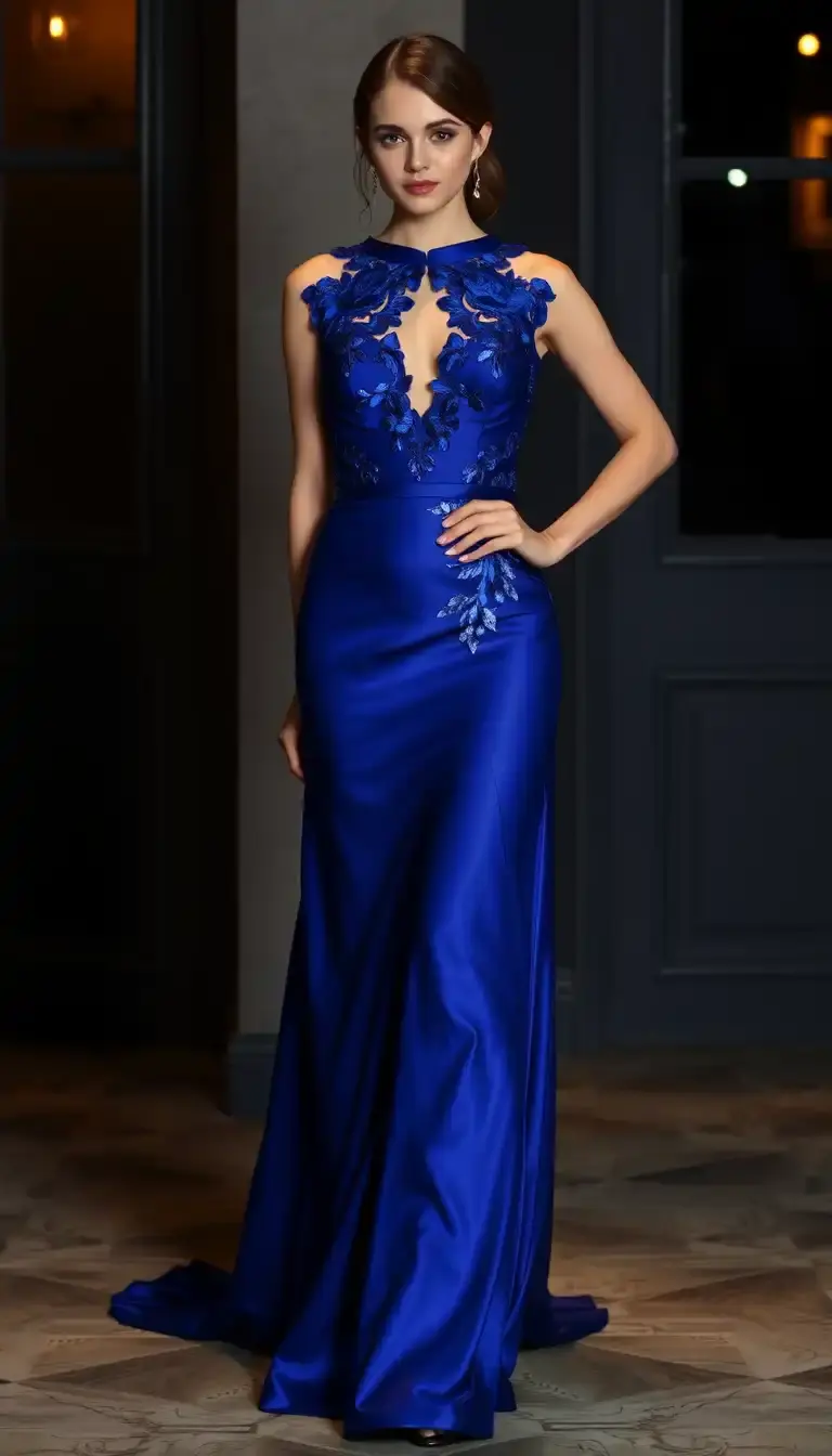 Indigo Blue Evening Dress