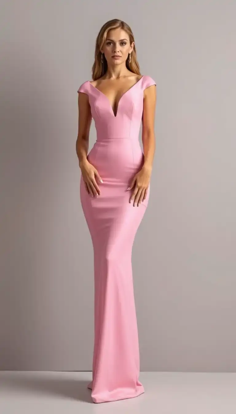 Pink Bodycon Evening Dress