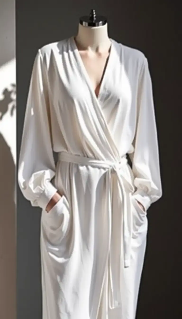 White Wrap Dress V-neck