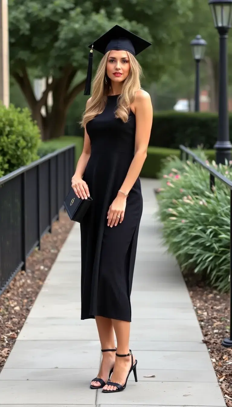 Black A-Line Grad Dress
