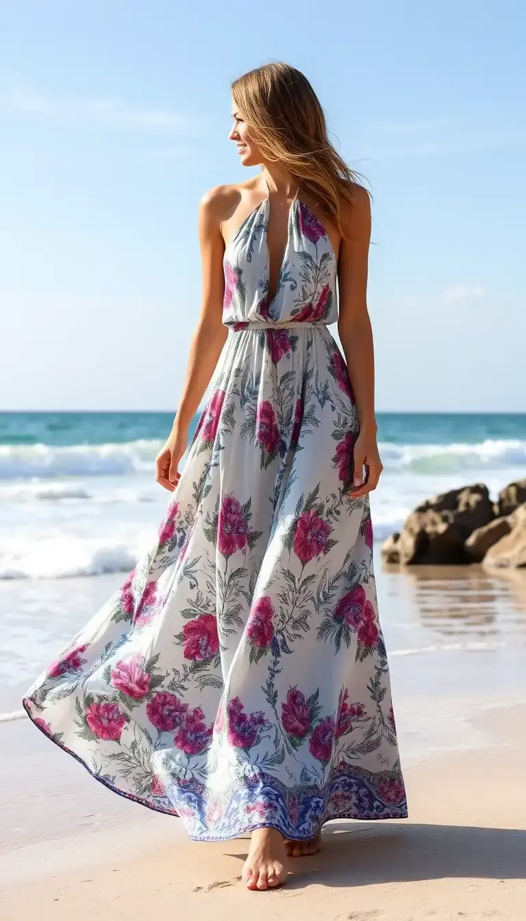 Halter Neck Maxi Beach Dress