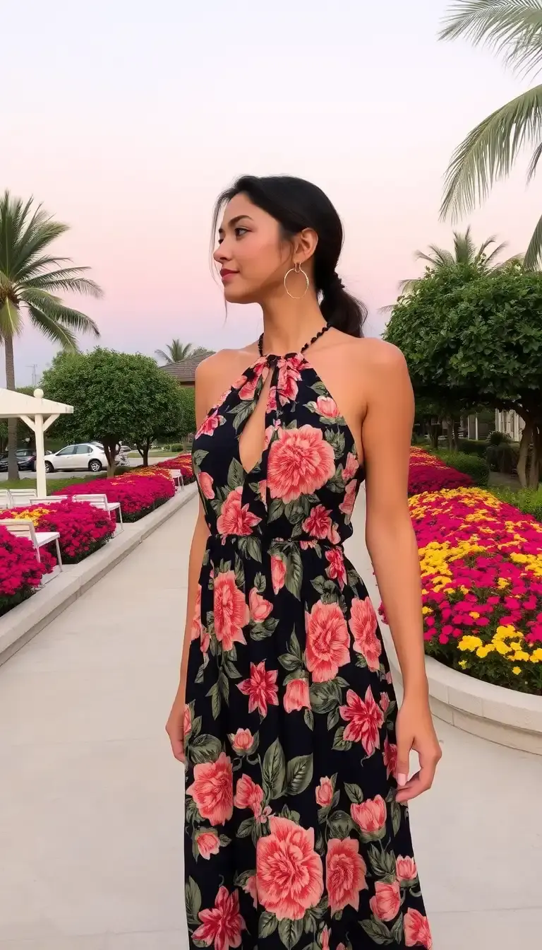 Halter Neck Floral Sundress