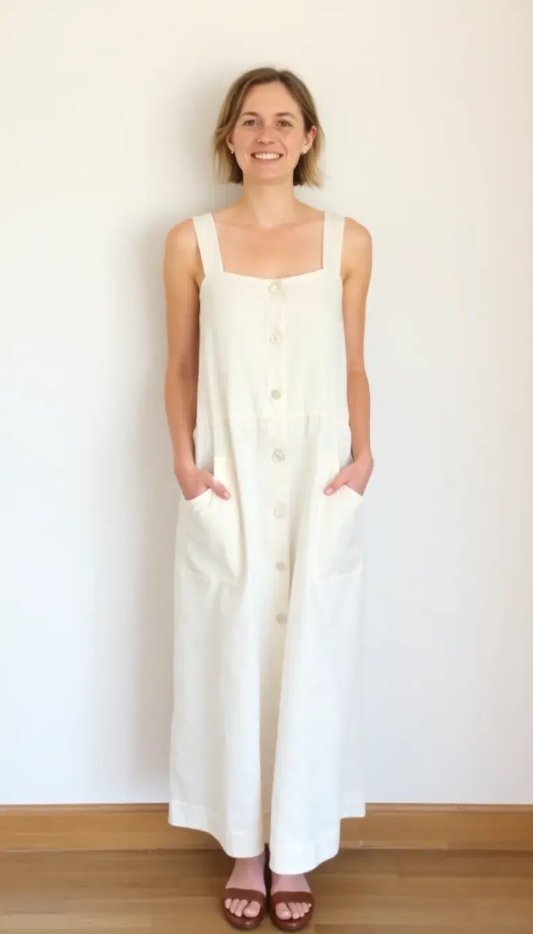 Linen Pinafore Summer Dress