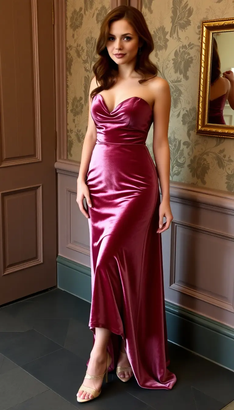 A plush UK velvet midi prom dress
