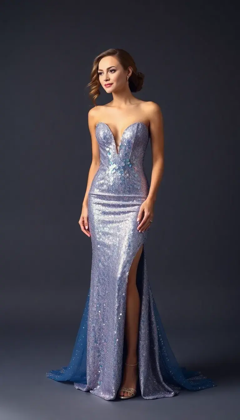 Glitter Sparkly Evening Gown
