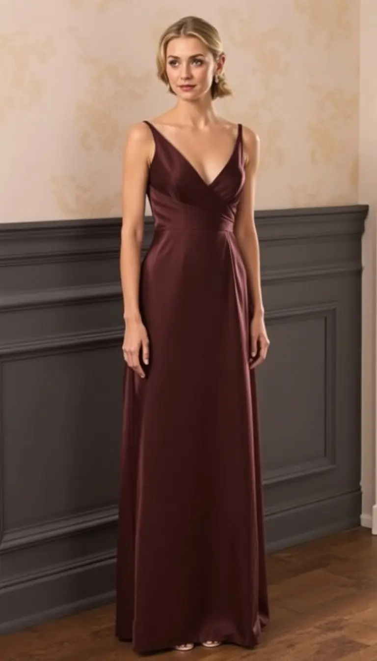 Satin Wedding Guest A-Line Dress
