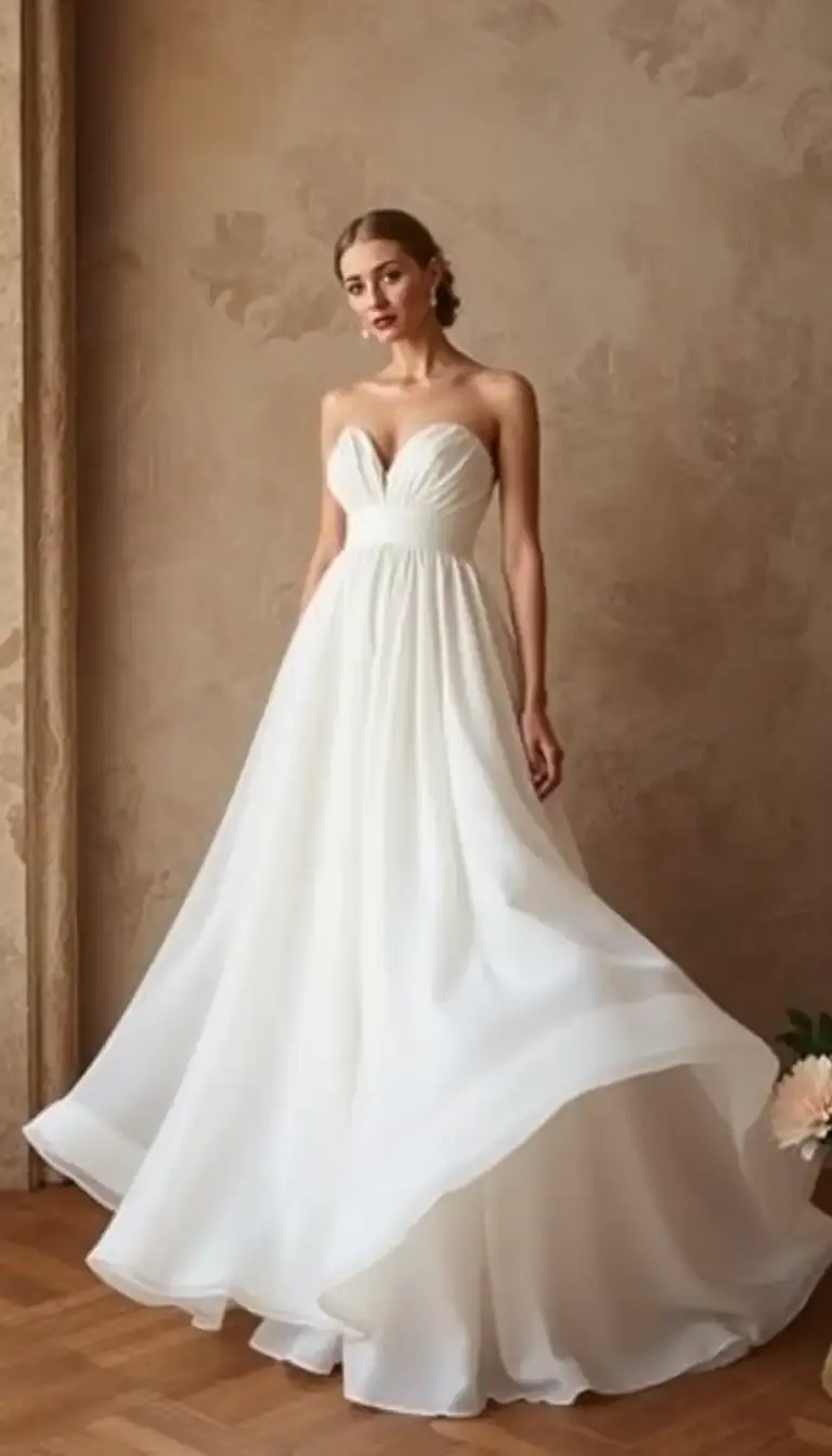 Basque Waist Chiffon Dress