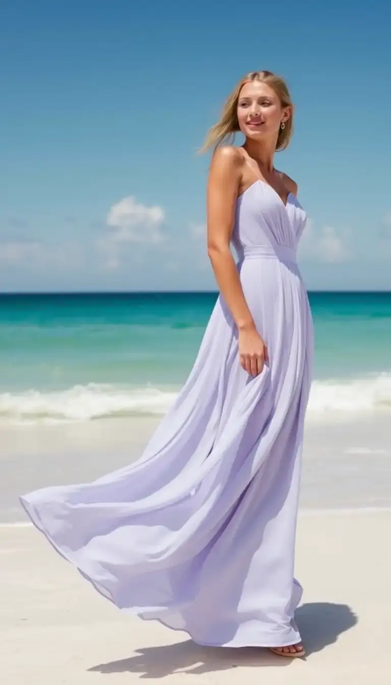 Flowy Chiffon Beach Guest Dress