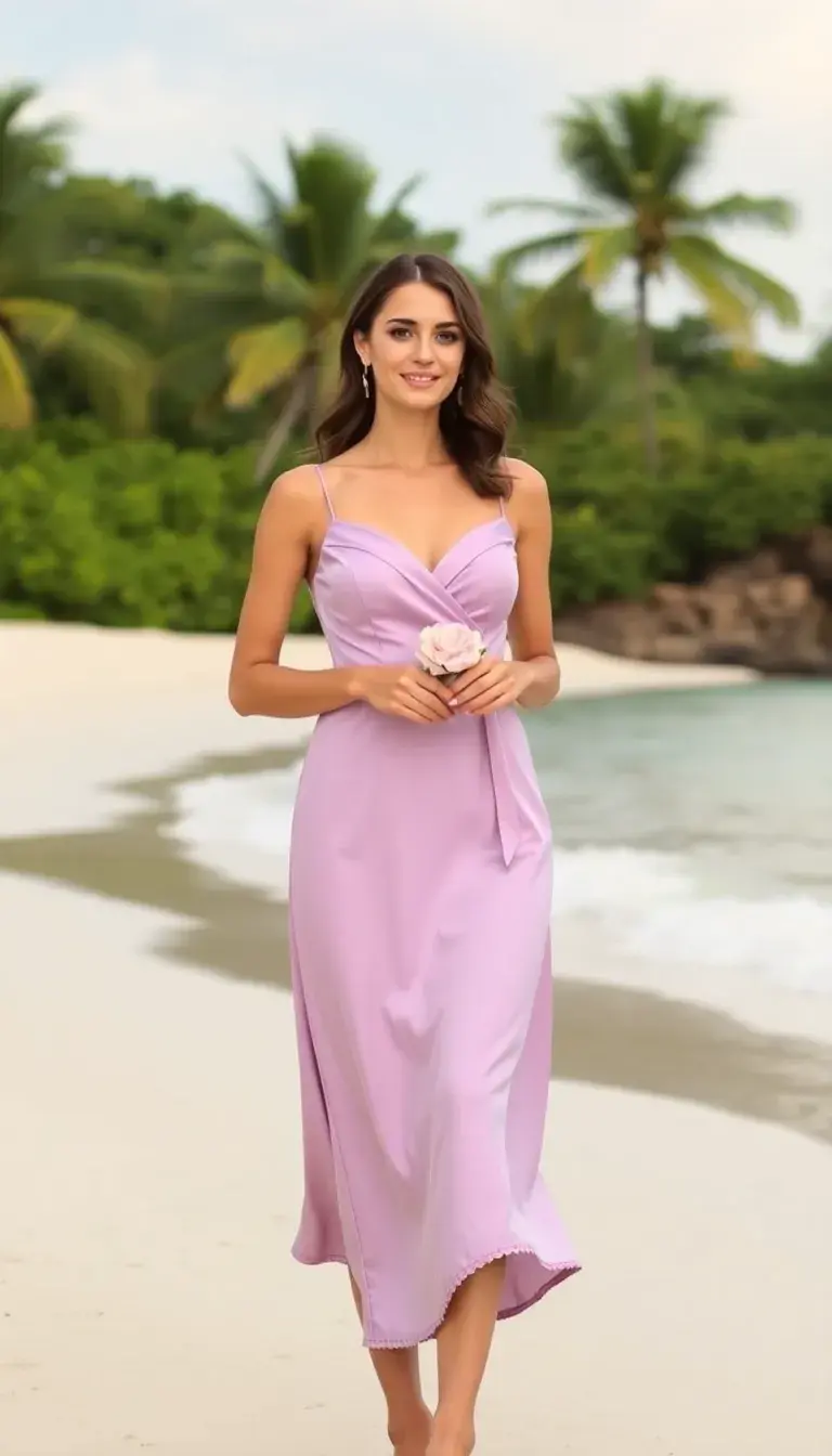 Satin Beach Midi Dress