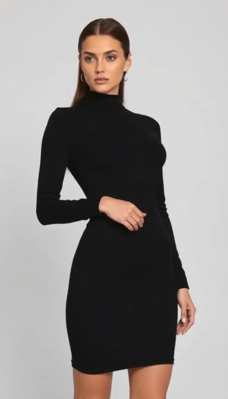 Black Long Sleeve Bodycon dress fitted