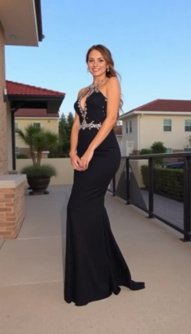 Black Bodycon Prom Outfit