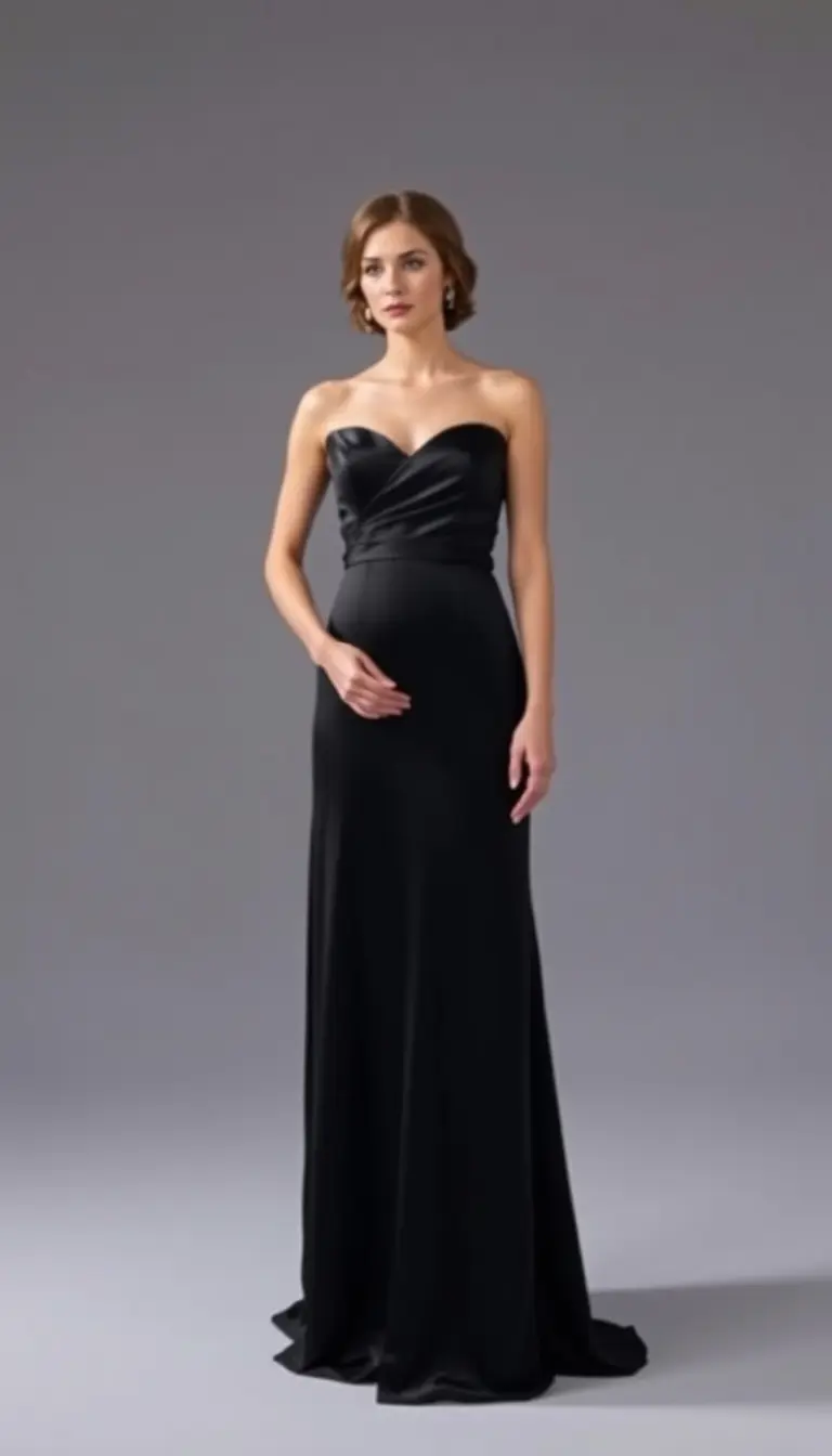 Black Satin A-Line Guest