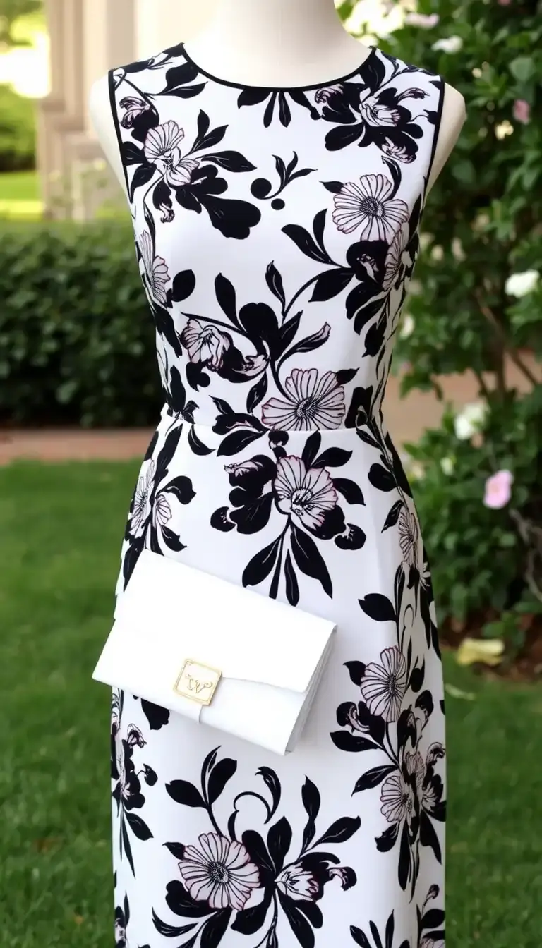 Black Floral Print Guest Dress