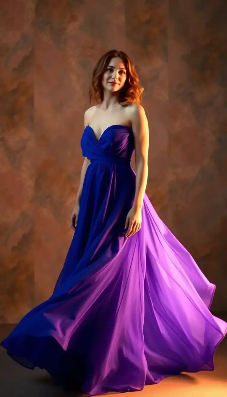 Indigo Blue Chiffon Prom