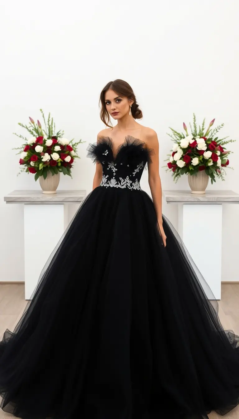 Black Tulle Ball Gown Bridal