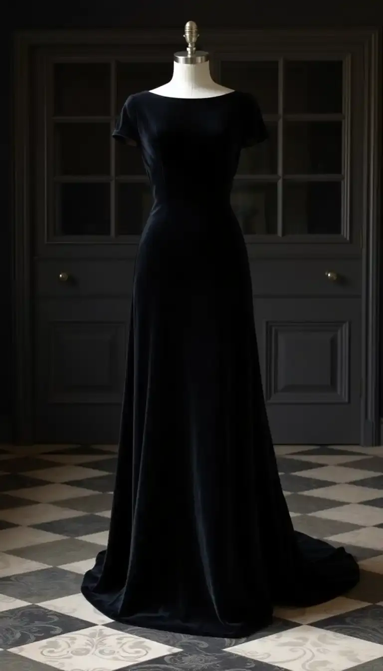 Black Velvet Bridal Dress