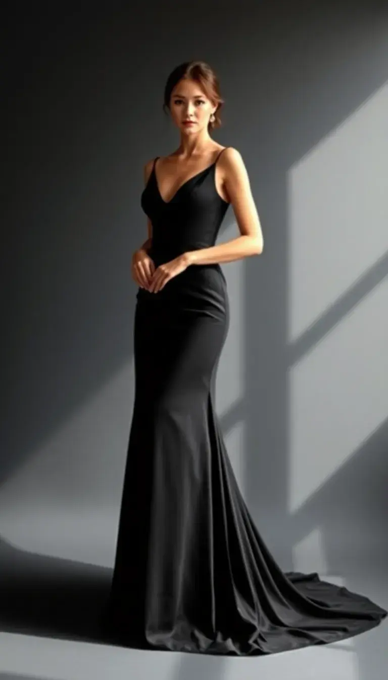 Minimalist Black Sheath Bridal Dress