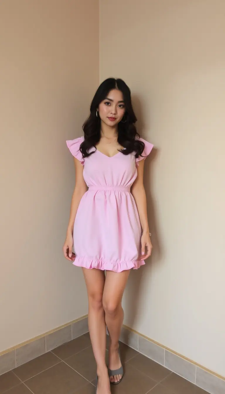 Pink Bubble Mini Dress