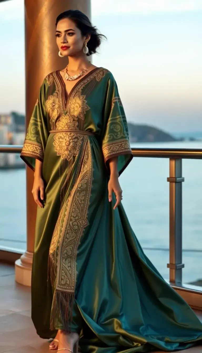 Silk Caftan Evening Dress
