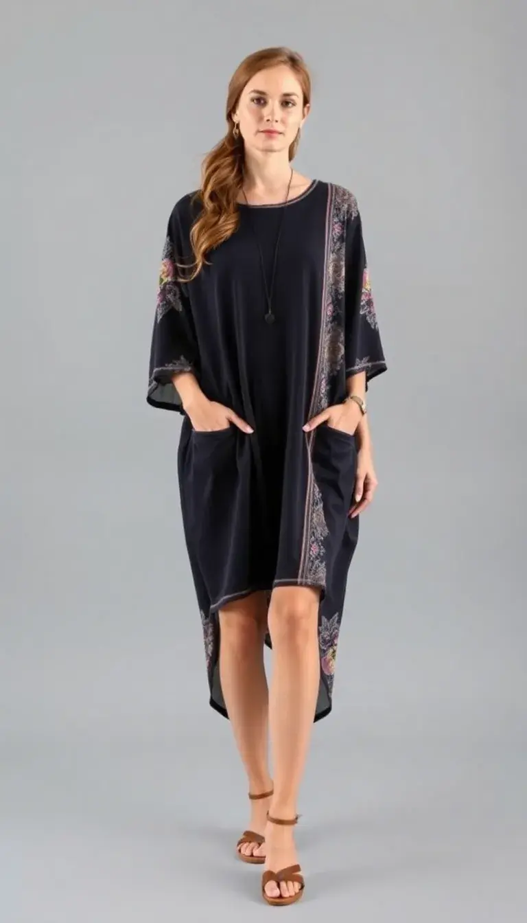 Cotton Caftan Casual Dress