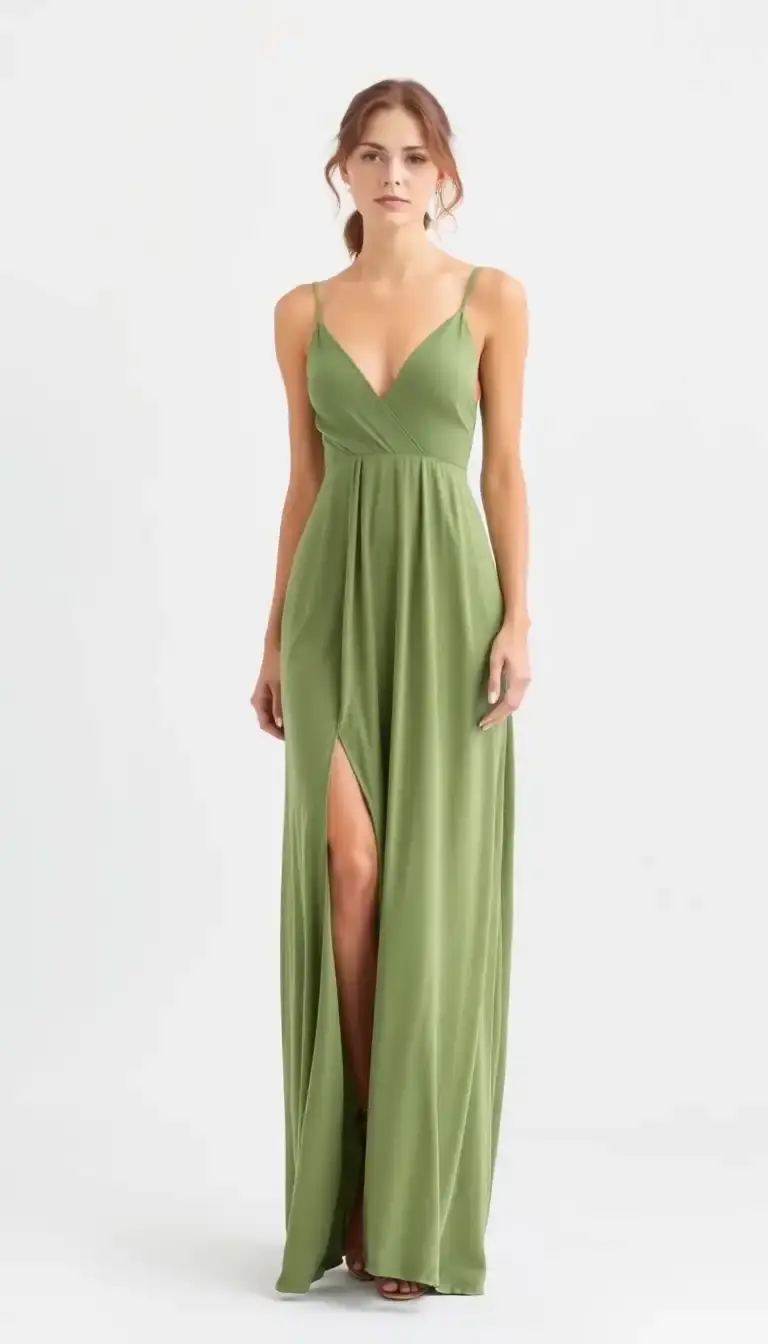 Green Jersey Maxi Dress