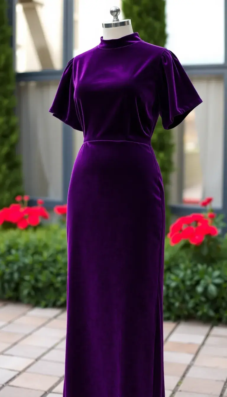 Plum Purple Velvet Dress