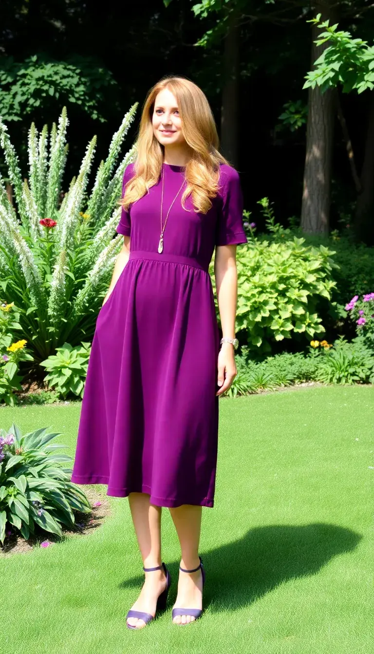 Eggplant Purple A-Line Dress