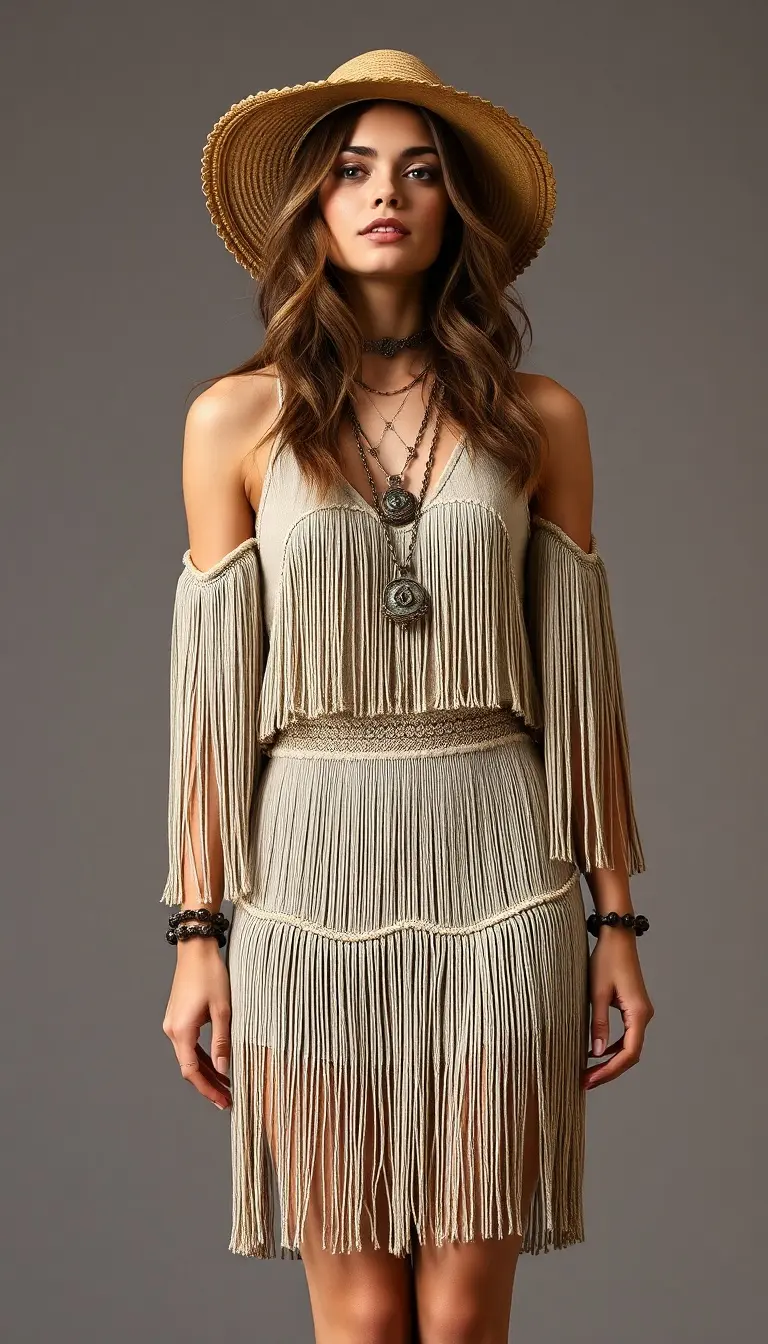 Fringe Boho Mini Dress