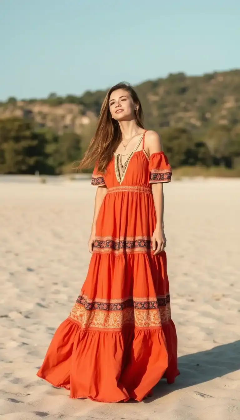 Tiered Boho Long Dress