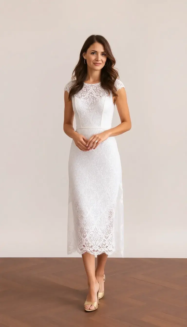 Lace Mother of Bride Midi Dress