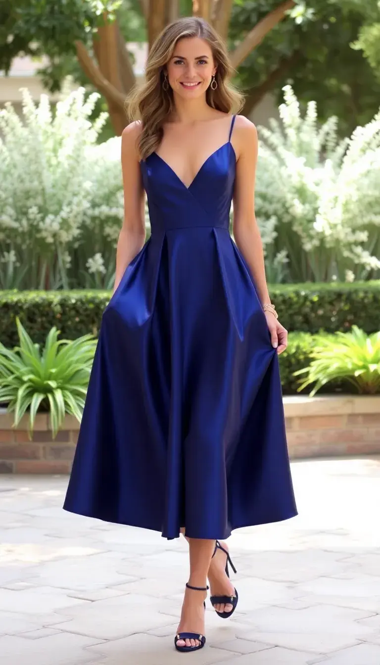 Satin Elsa A-Line Dress